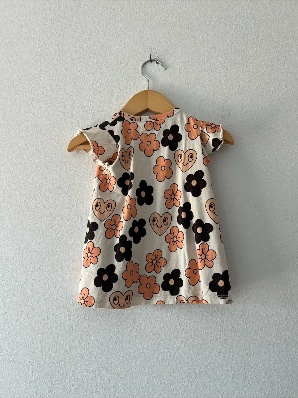 MINI RODINI | Organic Hearts and Daisies Dress | 6-9 mos